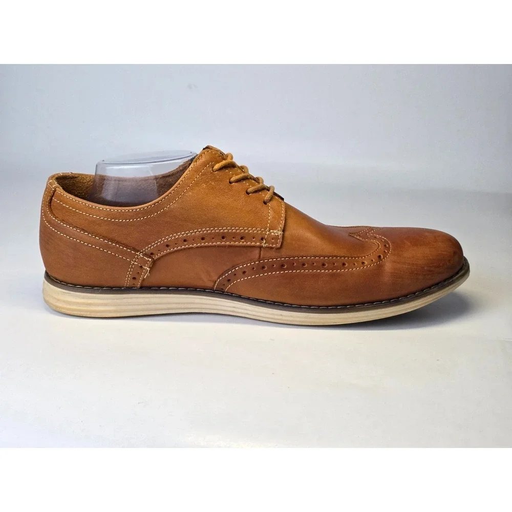 Vostey Milan Men's‎ Dress Shoes Size 13 Brown Leather Oxford Lace Up BMY629